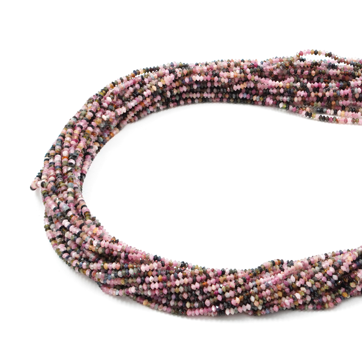 Tormalina Multicolore fili rondelle sfaccettate 2x1mm
