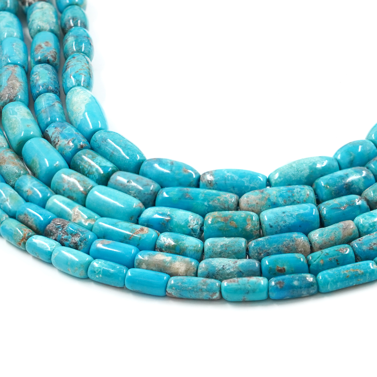 Turquoise strands cylinder shape various size from ~6x7mm to ~10x26mm