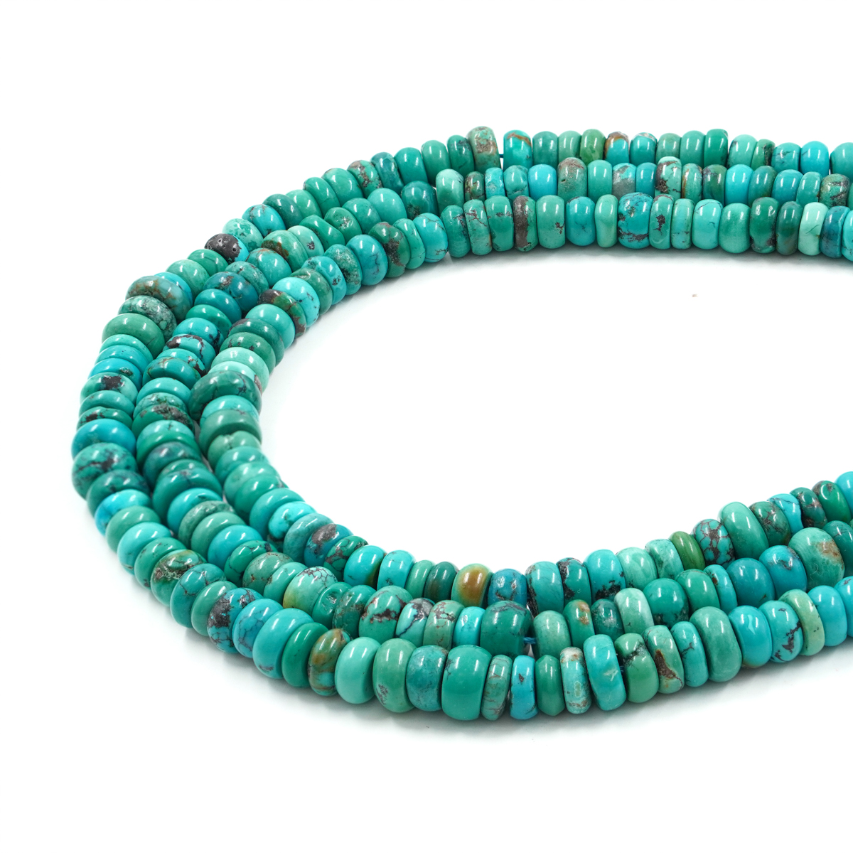 Turquoise strands washer shape size 10x5mm
