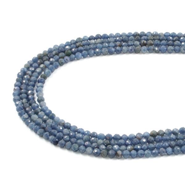 Sapphire strands faceted round shape size 4mm – A Quality