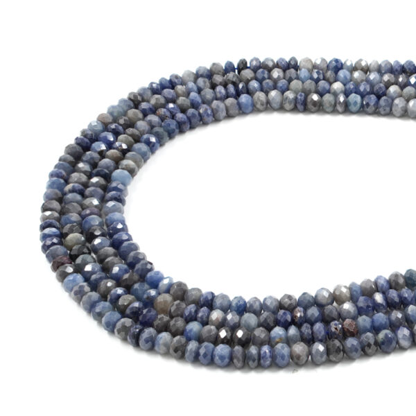 Sapphire strands faceted washer shape size 6x4mm