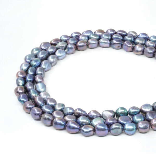 Fresh Water Pearls strands baroque shape size 8-9mm – Black Color