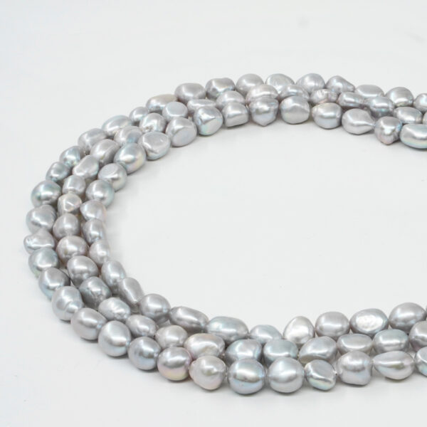 Fresh Water Pearls strands baroque shape size 8-9mm – Grey Color