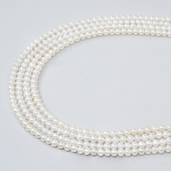 Fresh Water Pearls nucleated strands round shape size 4-4½mm