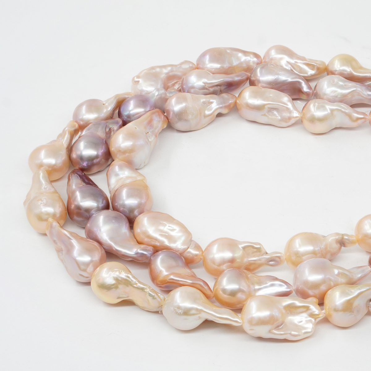 Perle d'Acqua Dolce fili barocchi con nucleo 13-15mm – Color Naturale