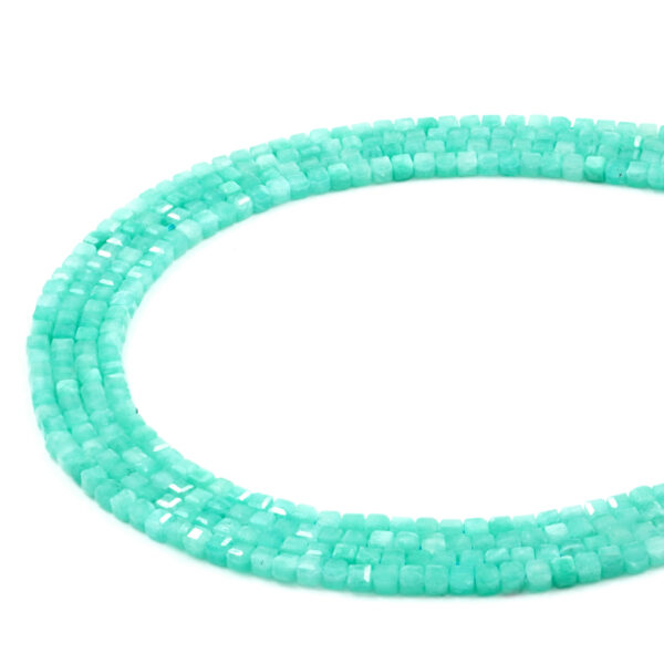Amazonite strands faceted dice 3mm