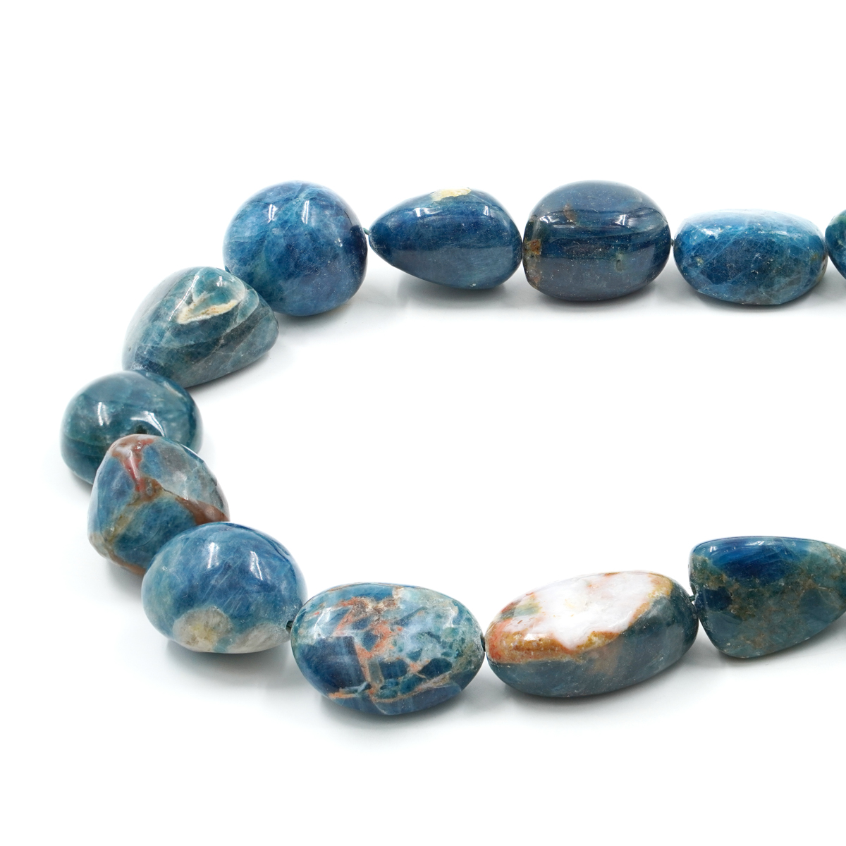 Apatite strands tumbles 20x23mm to 30x23mm