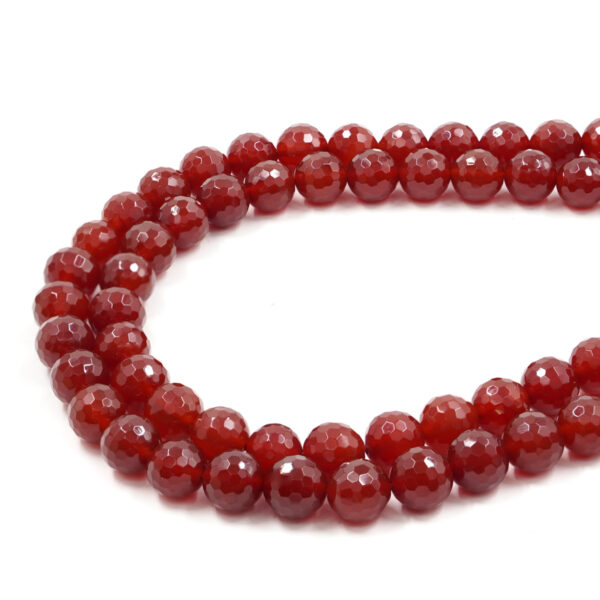 Red Agate strands faceted round beads 3mm to 20mm