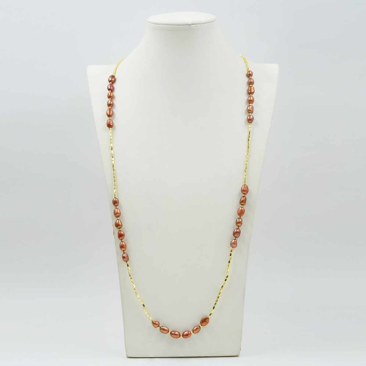 Collana in ematite, perla, chiusura in argento dorato - immagine 2