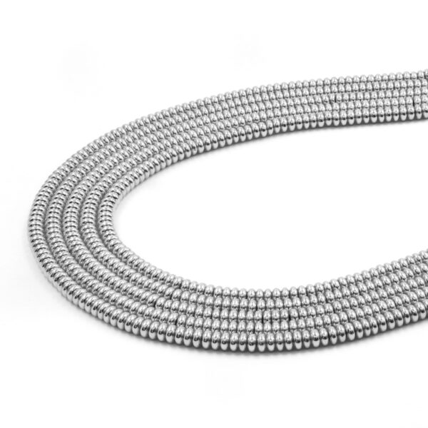 Hematite strands washer 4x2mm - Silver