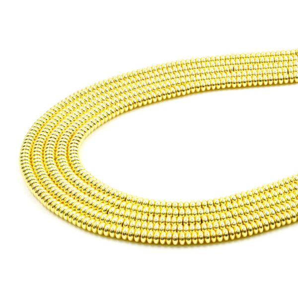 Hematite strands washer 4x2mm – Gold