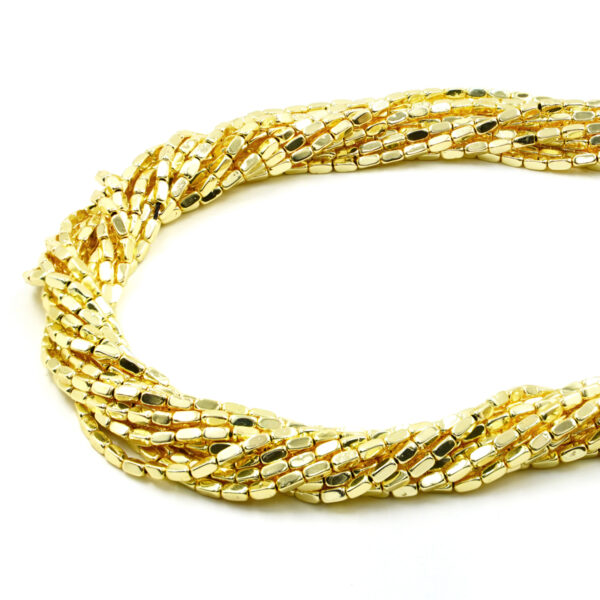 Hematite strands rectangle 4x2mm – Gold