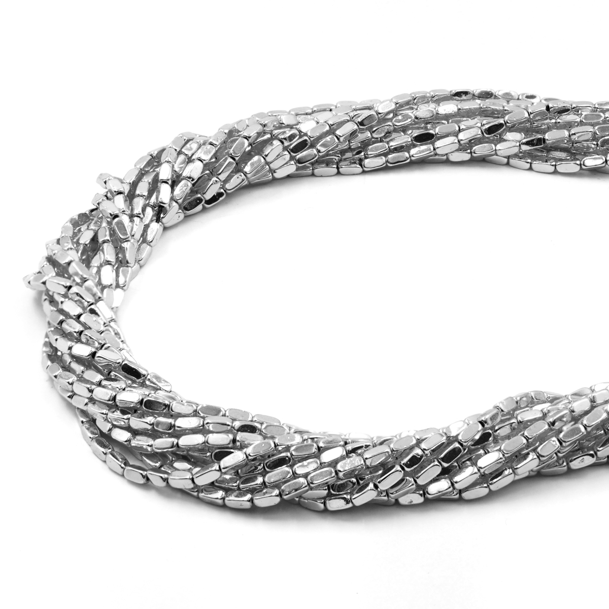 Ematite fili rettangoli 4x2mm – Silver