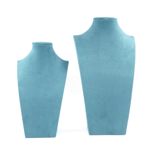 Collo Espositore per Collane Busto Altezza 31cm e 40cm – Azzurro Polvere