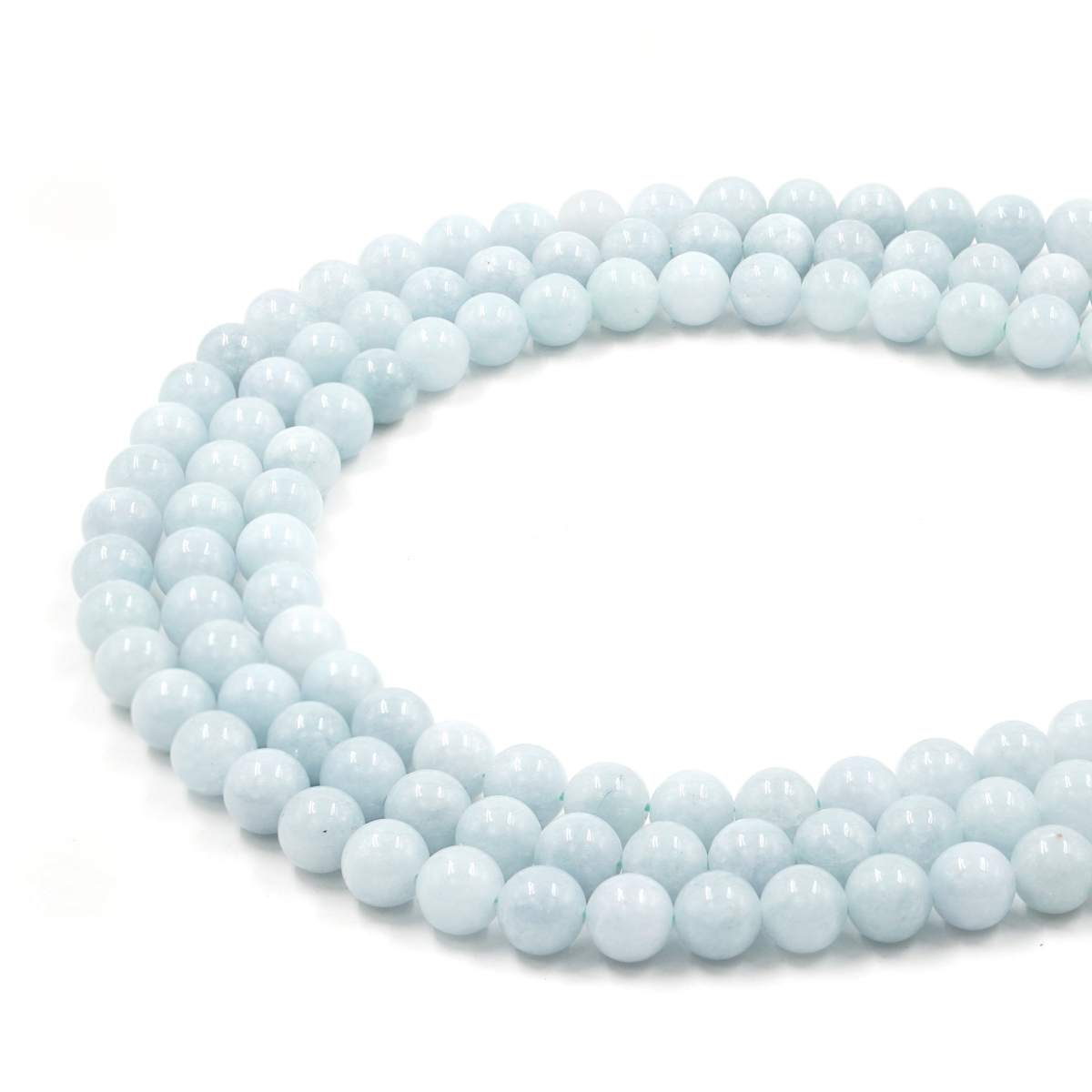 Chalcedony dyed jade strands round beads 6mm to 10mm