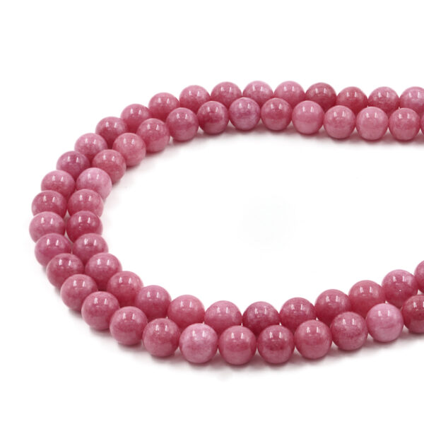Strawberry dyed jade strands round beads 6mm to 14mm