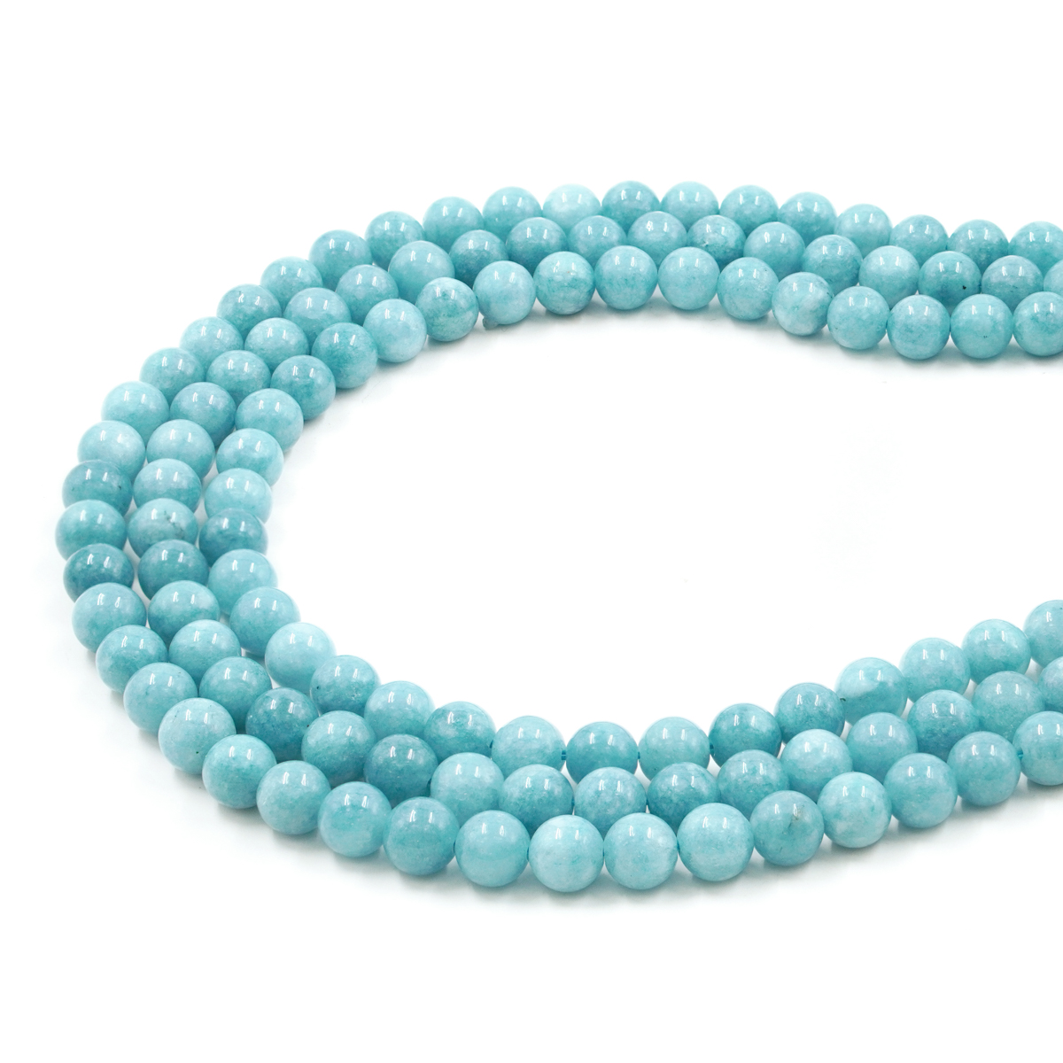 Angelite dyed jade strands round beads 6mm to 10mm