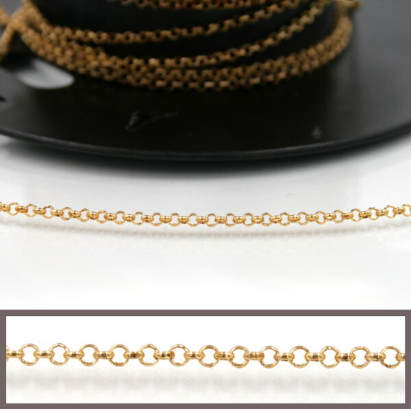 Sterling Silver rolo’ chain diameter 2,00mm – Golden Color