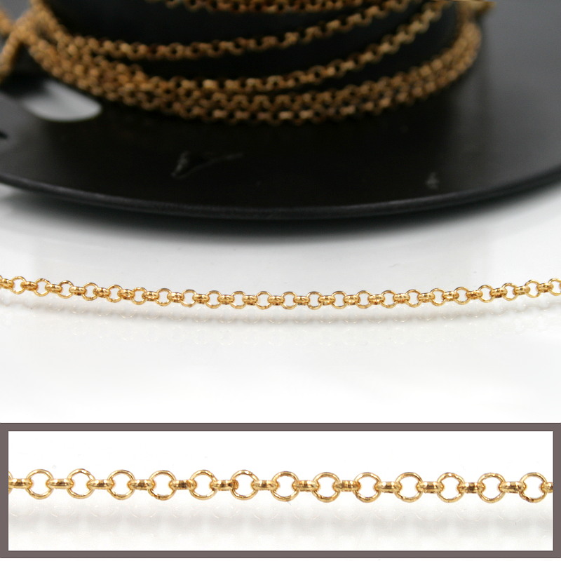 Sterling Silver rolo’ chain diameter 2,00mm – Golden Color