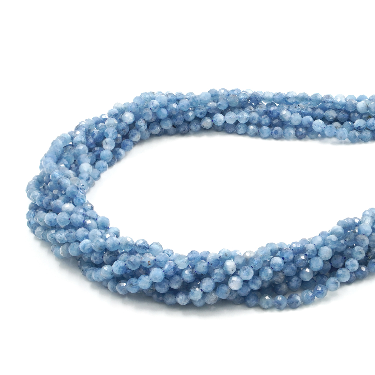 Aquamarine strand faceted round 4mm