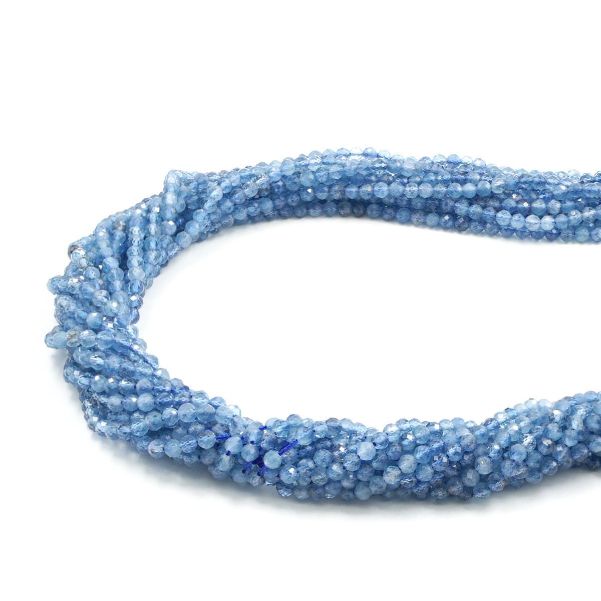 Aquamarine strand faceted round 4mm