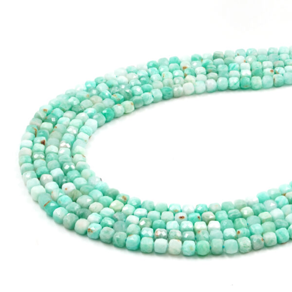 Amazonite strands faceted dice 4,5-5mm
