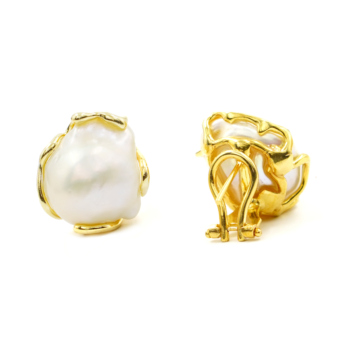 Orecchini Argento con Perla – Dorato