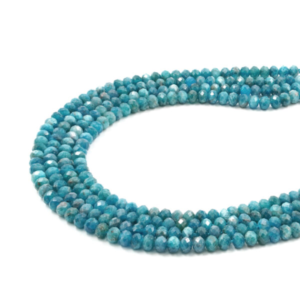 Apatite strands faceted washer 6x4mm