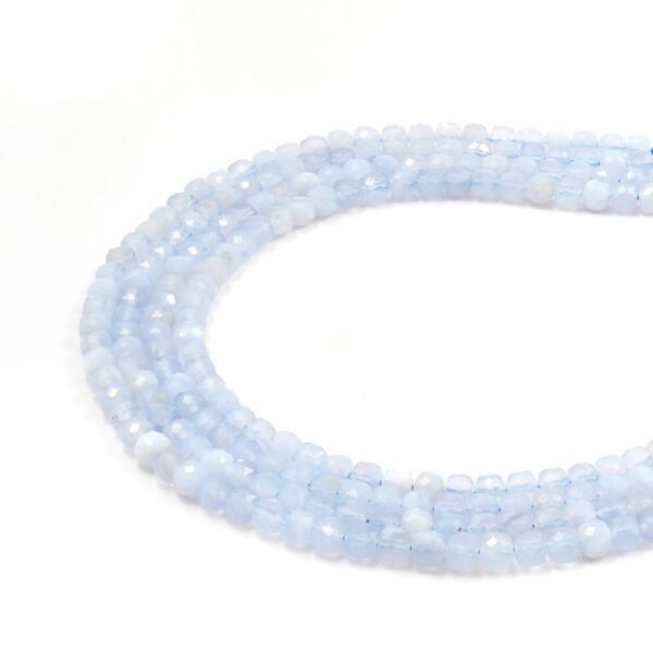 Agata Blue Lace fili cubi sfaccettati 5mm