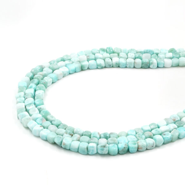 Larimar strands irregular dice 5-6mm