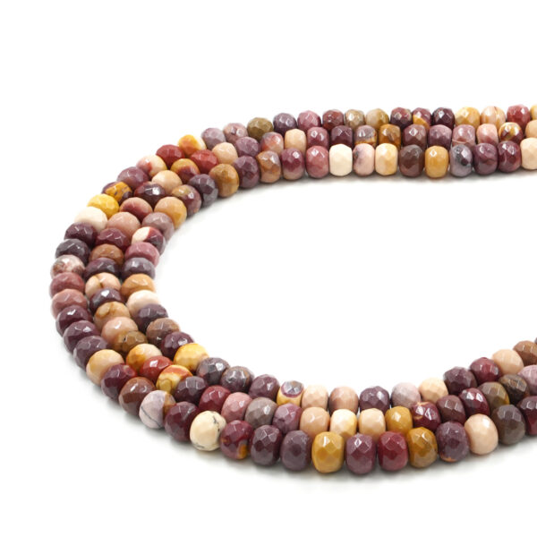 Mookaite strands faceted washer 8x5mm