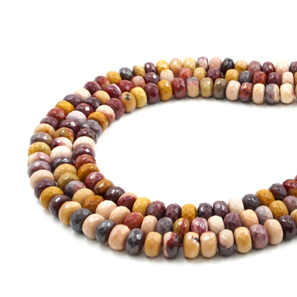 Mookaite strands faceted washer 10x6mm