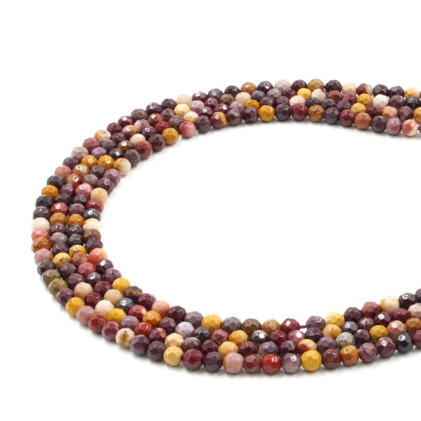 Mookaite strand faceted round 4mm