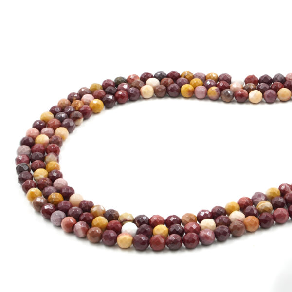 Mookaite strand faceted round 6mm