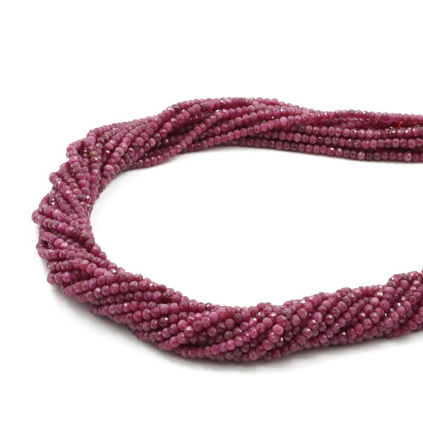 Ruby strands faceted washer 3x2mm