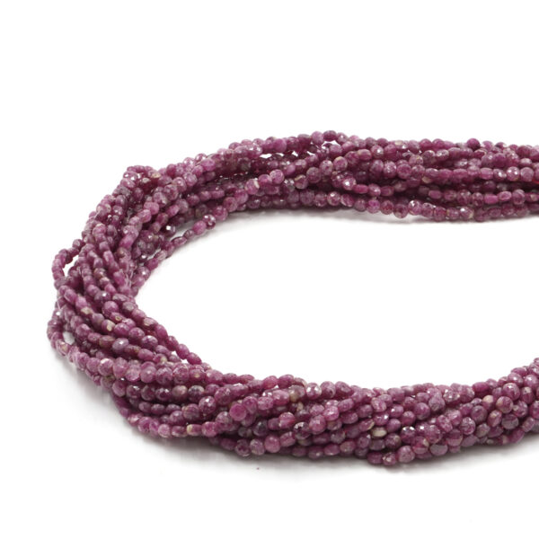 Tourmaline strands faceted coin 4x2mm