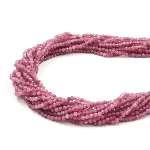 Tourmaline strand faceted round 3,5-4mm
