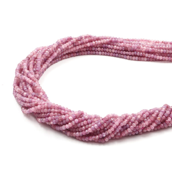 Rose Tourmaline strands faceted washer 3x2mm