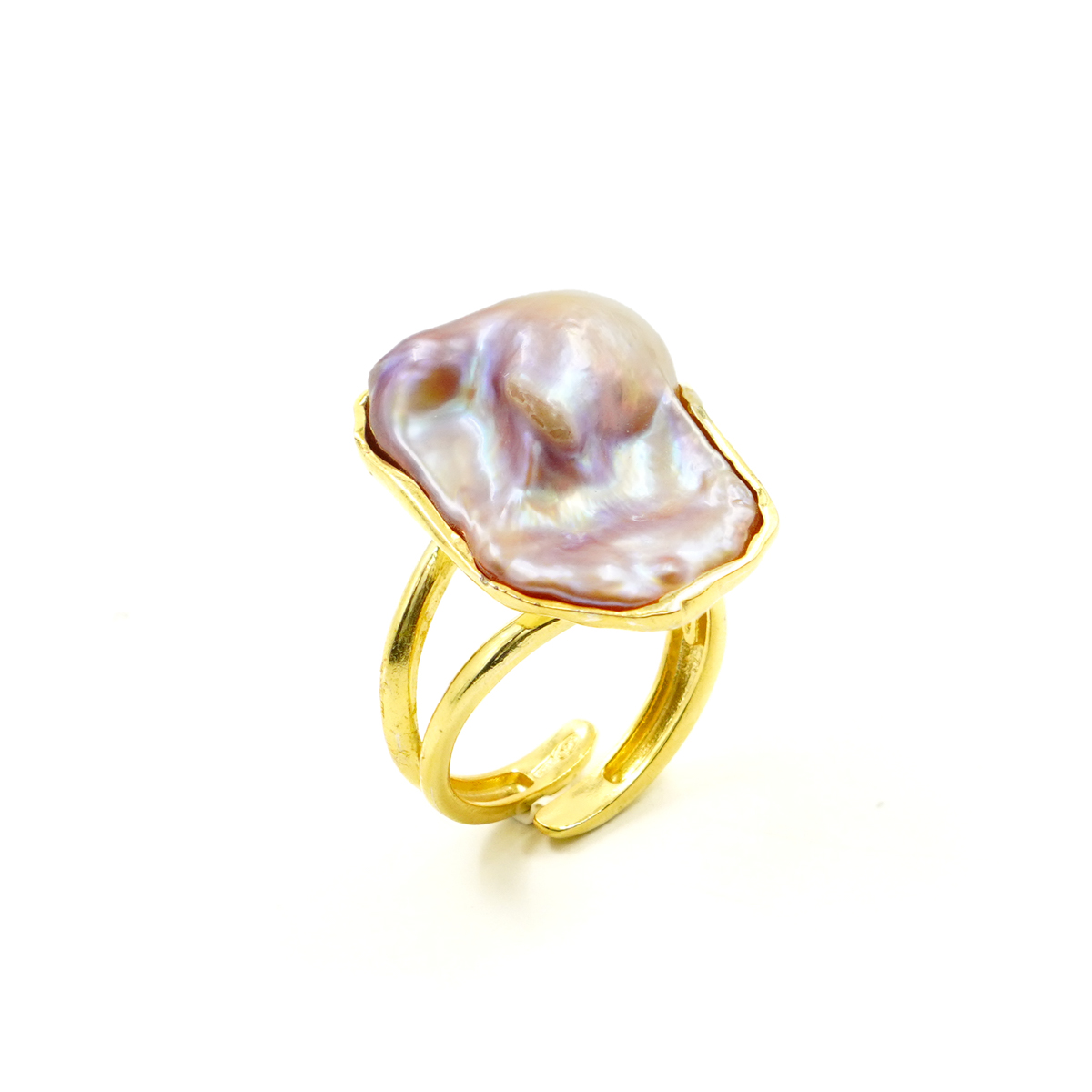 Anello Argento con perla – Dorato