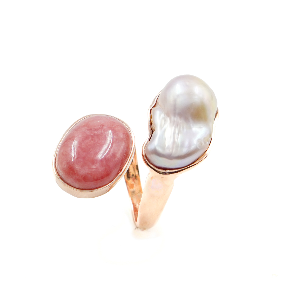 Anello Argento con perla, rodocrosite - Rosè - immagine 2
