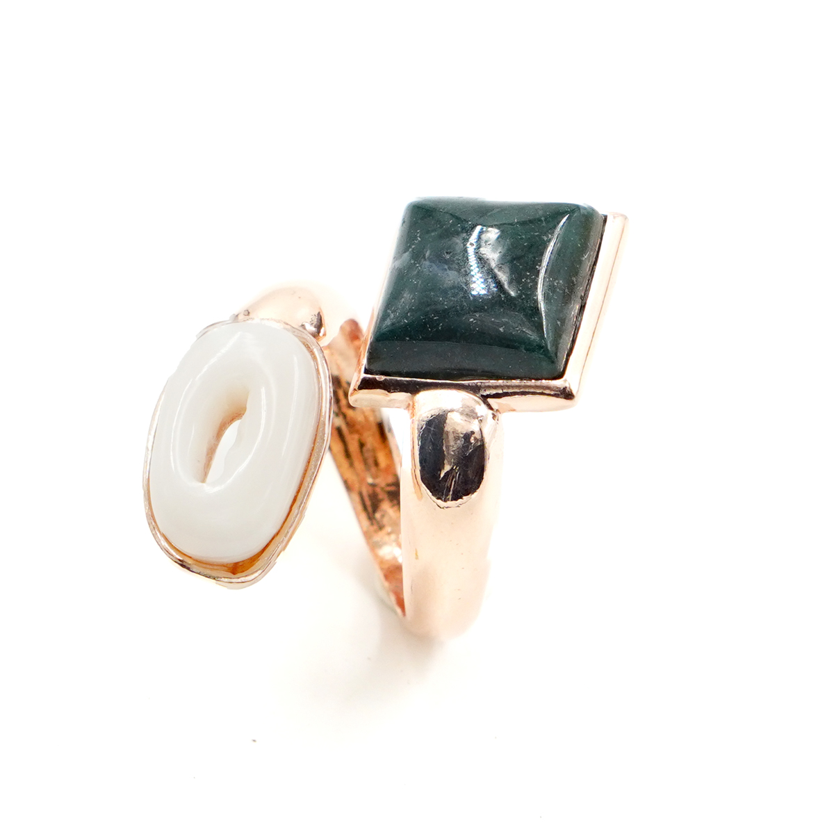 Anello Argento con Agata, Corallo - Rosè - immagine 2