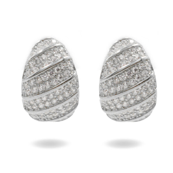 Orecchini Argento ponte con zirconi – Rodiato