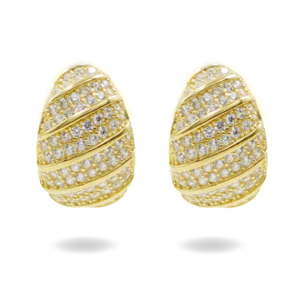 Orecchini Argento ponte con zirconi – Dorato