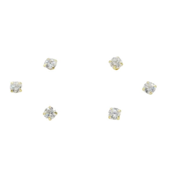Orecchini Argento punti luce con zirconi – Dorato