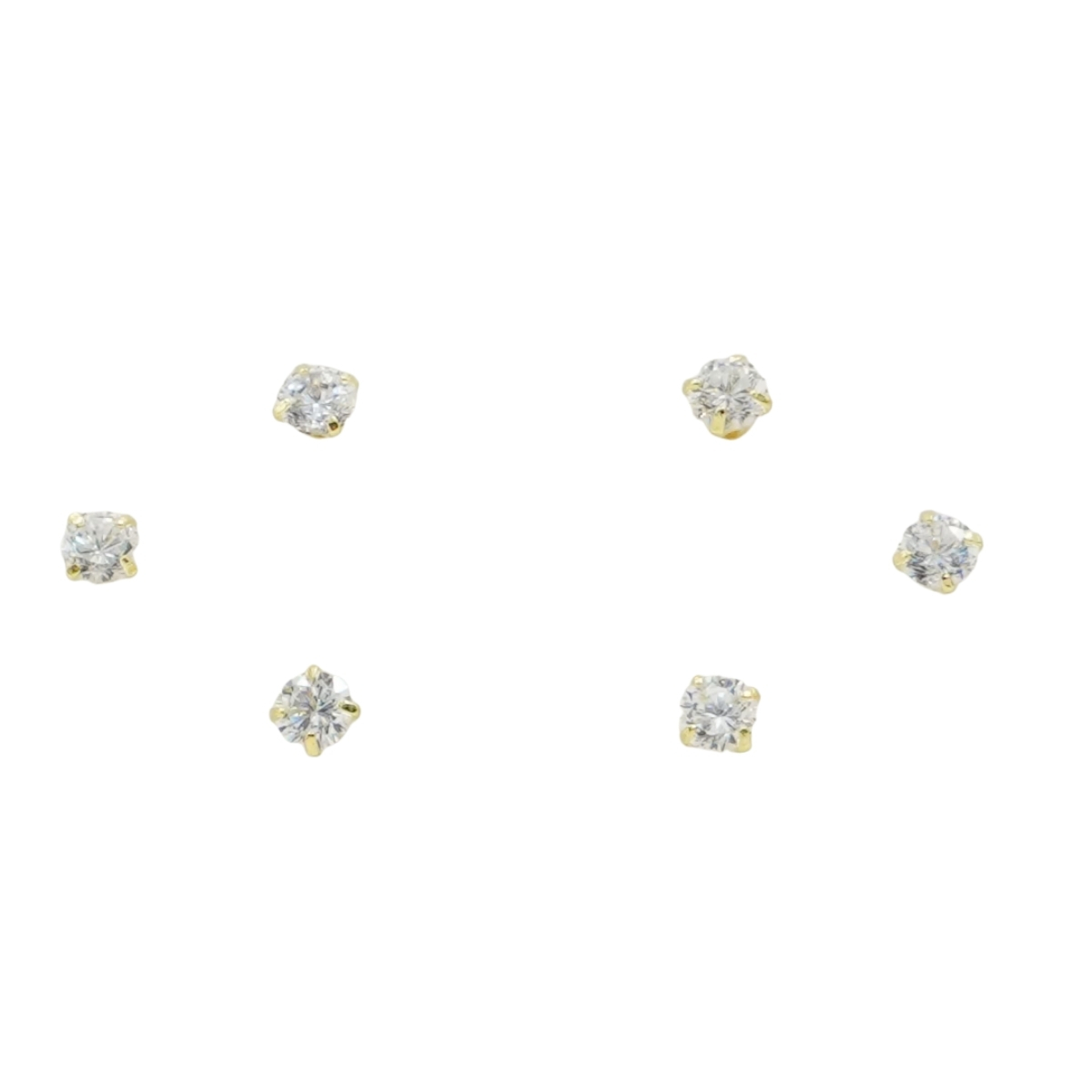 Orecchini Argento punti luce con zirconi – Dorato