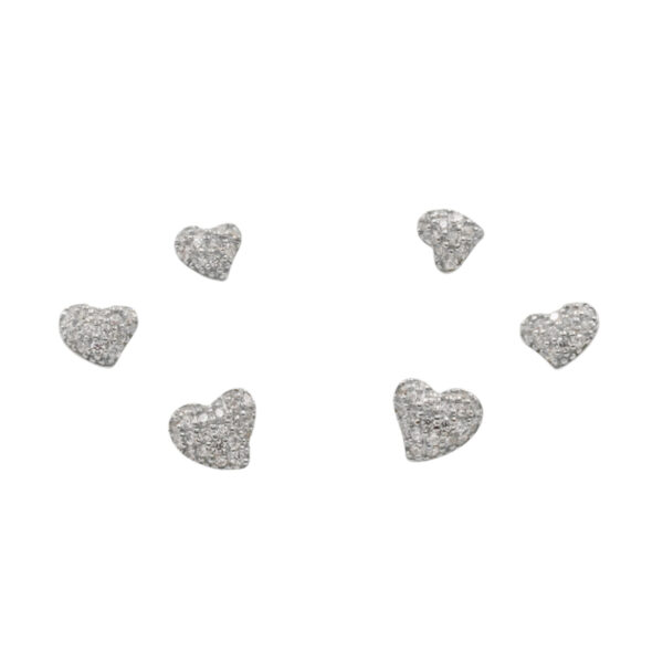 Orecchini Argento cuori con zirconi – Rodiato