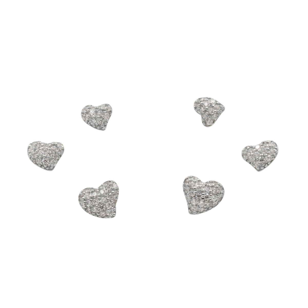 Orecchini Argento cuori con zirconi – Rodiato