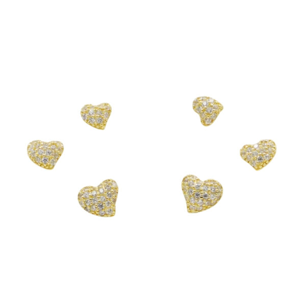 Orecchini Argento cuori con zirconi – Dorato