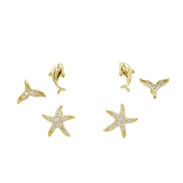 Set Orecchini Argento delfino con zirconi – Dorato