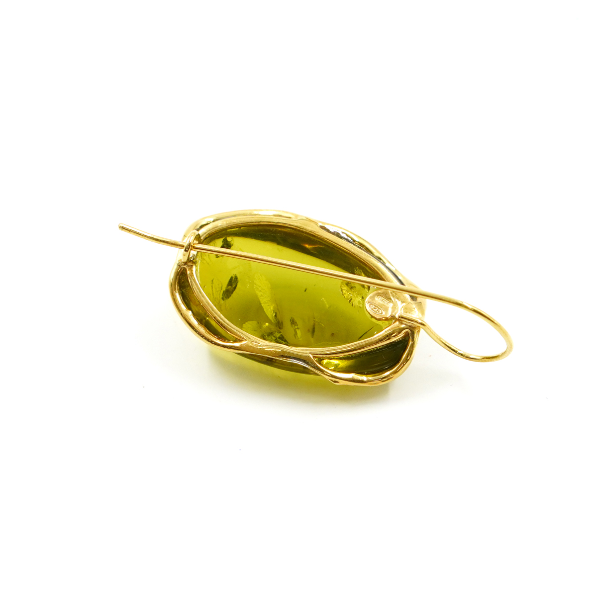 Orecchini Argento con Ambra Verde – Dorato - immagine 3